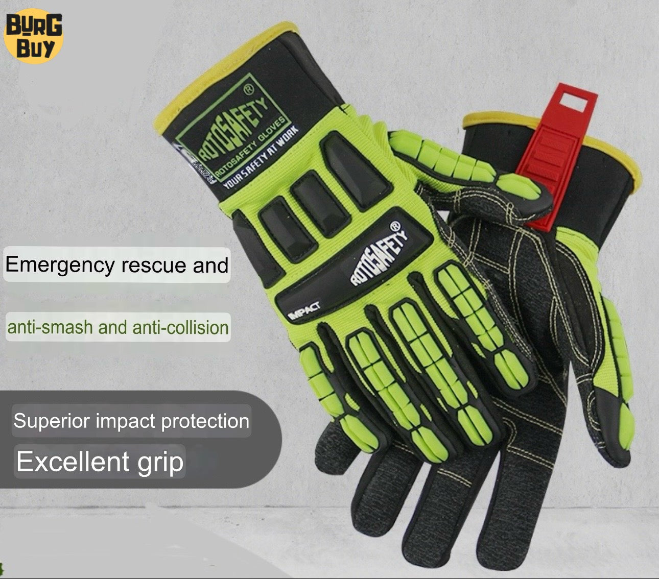 Gloves | Machinery Anti-Smash, TPR Anti-Collision Protective Gloves for Outdoor, Mechanic, Oil Mining, Rescue & Heavy Industry