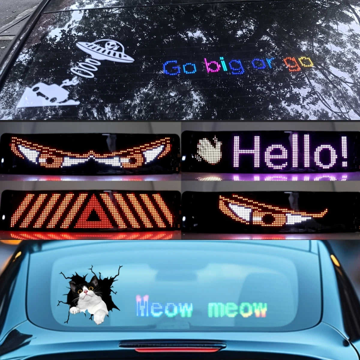 BurgBuy Scrolling Huge Bright LED Sign for Advertising, Customizable USB 5V LED Display for Store, Car, Bar, Hotel, Bluetooth App Control, Text, Pattern & Animation Programmable.