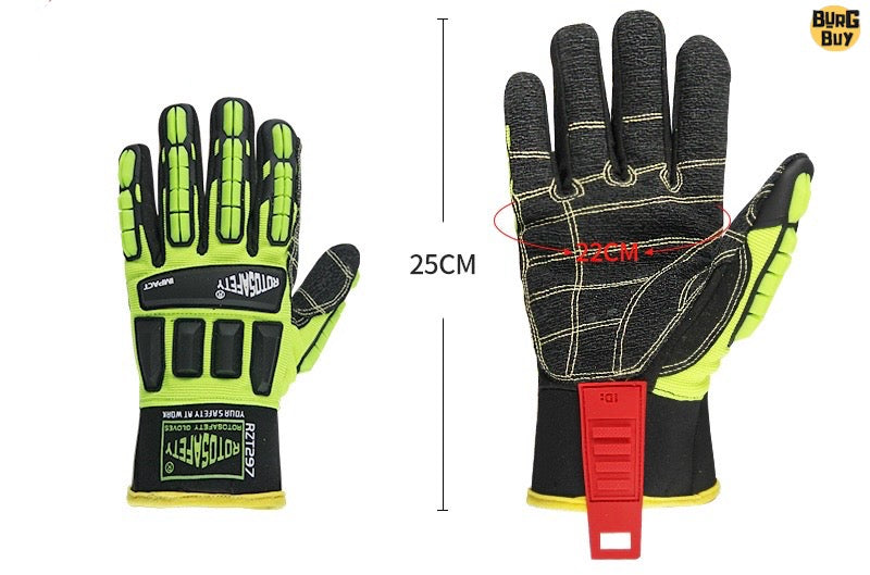 Gloves | Machinery Anti-Smash, TPR Anti-Collision Protective Gloves for Outdoor, Mechanic, Oil Mining, Rescue & Heavy Industry