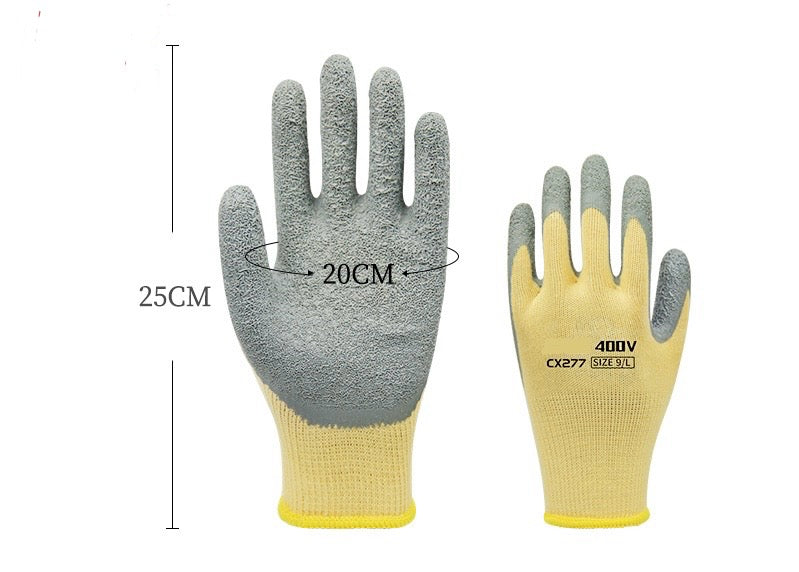 Gloves | 400V Insulating Rubber Gloves for Electricians – Wear-Resistant, Non-Slip, Flexible & Breathable for Electrical Work
