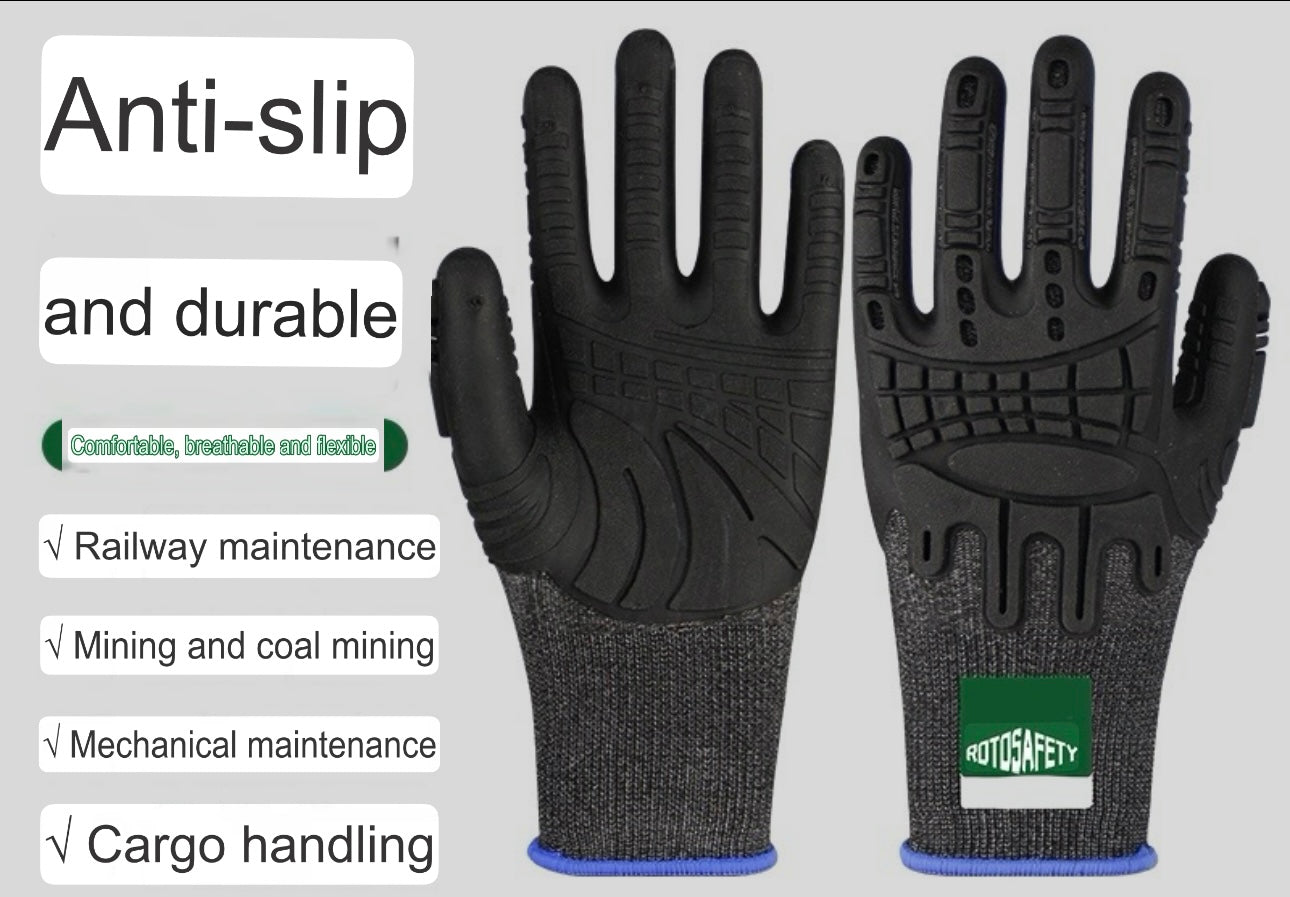 Gloves | TPE Anti-Smash Impact-Resistant Gloves ā Soft, Comfortable, Non-Slip, Wear-Resistant, Shockproof Outdoor Labor Protection Gloves