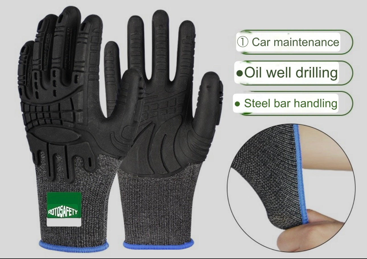 Gloves | TPE Anti-Smash Impact-Resistant Gloves ā Soft, Comfortable, Non-Slip, Wear-Resistant, Shockproof Outdoor Labor Protection Gloves