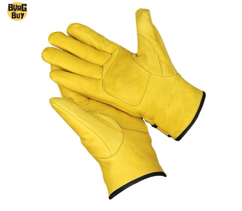 Sheepskin Welding Gloves | Soft Leather, Labor Protection Gloves for Welding, Machinery Maintenance, Gardening & Riding