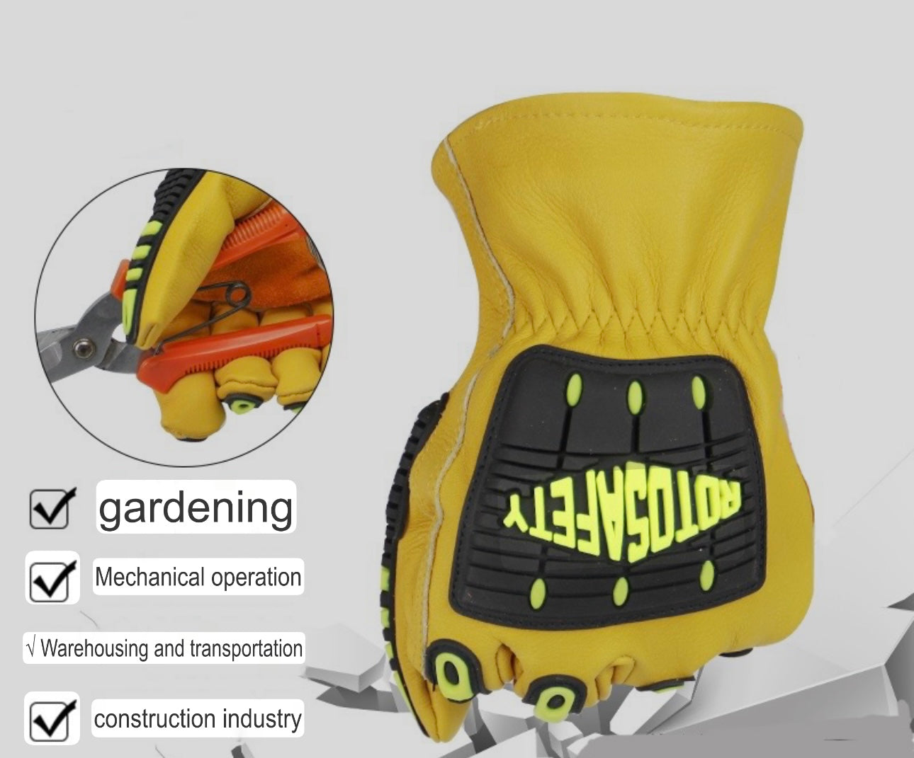 Gloves | Cowhide Anti-Smash Gloves – Anti-Collision, Anti-Impact, Wear-Resistant, Heavy Industry, Oil Mining, Rescue, Mechanical Maintenance Gloves