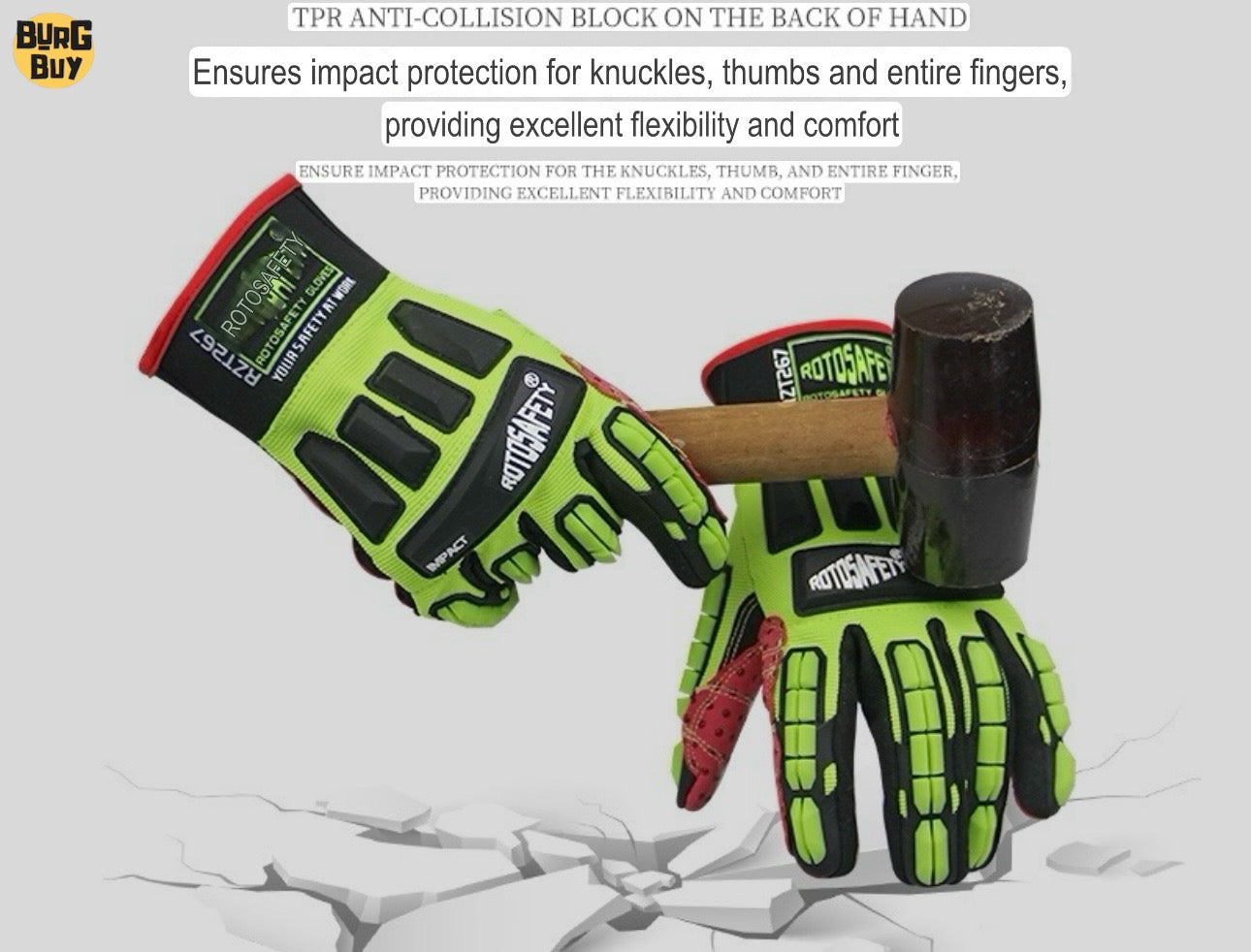 Gloves | Anti-Smash, Wear-Resistant, Shock-Absorbing Gloves for Mechanics, Oil Drilling, Rescue & Construction
