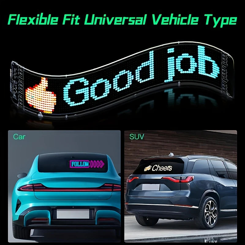 BurgBuy Scrolling Huge Bright LED Sign for Advertising, Customizable USB 5V LED Display for Store, Car, Bar, Hotel, Bluetooth App Control, Text, Pattern & Animation Programmable.