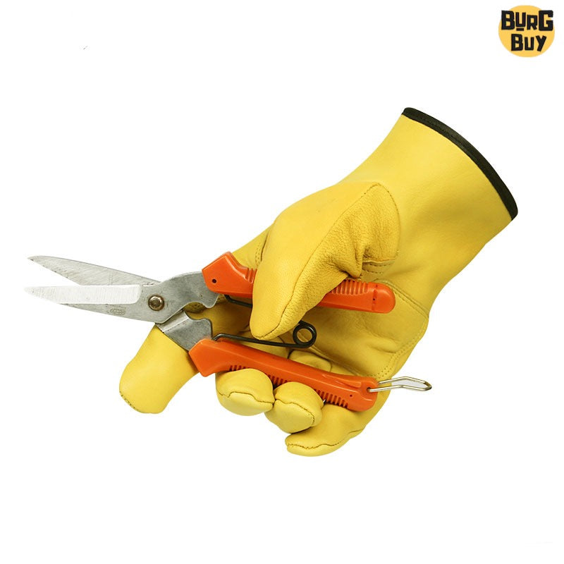 Sheepskin Welding Gloves | Soft Leather, Labor Protection Gloves for Welding, Machinery Maintenance, Gardening & Riding