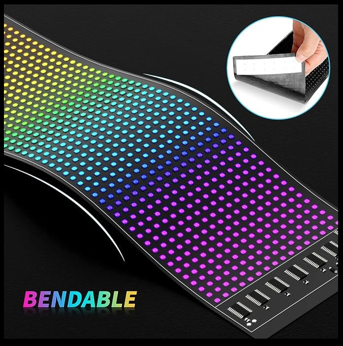 BurgBuy Scrolling Huge Bright LED Sign for Advertising, Customizable USB 5V LED Display for Store, Car, Bar, Hotel, Bluetooth App Control, Text, Pattern & Animation Programmable.