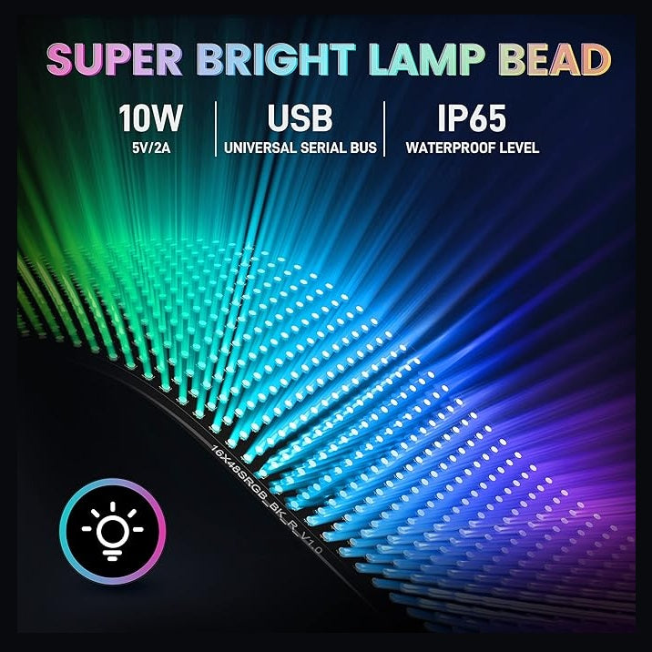 BurgBuy Scrolling Huge Bright LED Sign for Advertising, Customizable USB 5V LED Display for Store, Car, Bar, Hotel, Bluetooth App Control, Text, Pattern & Animation Programmable.