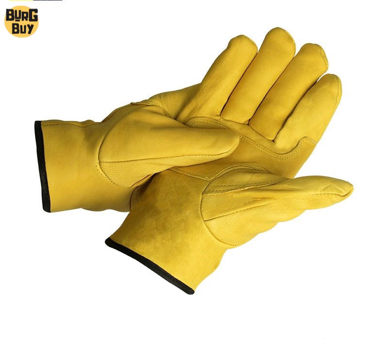 Sheepskin Welding Gloves | Soft Leather, Labor Protection Gloves for Welding, Machinery Maintenance, Gardening & Riding