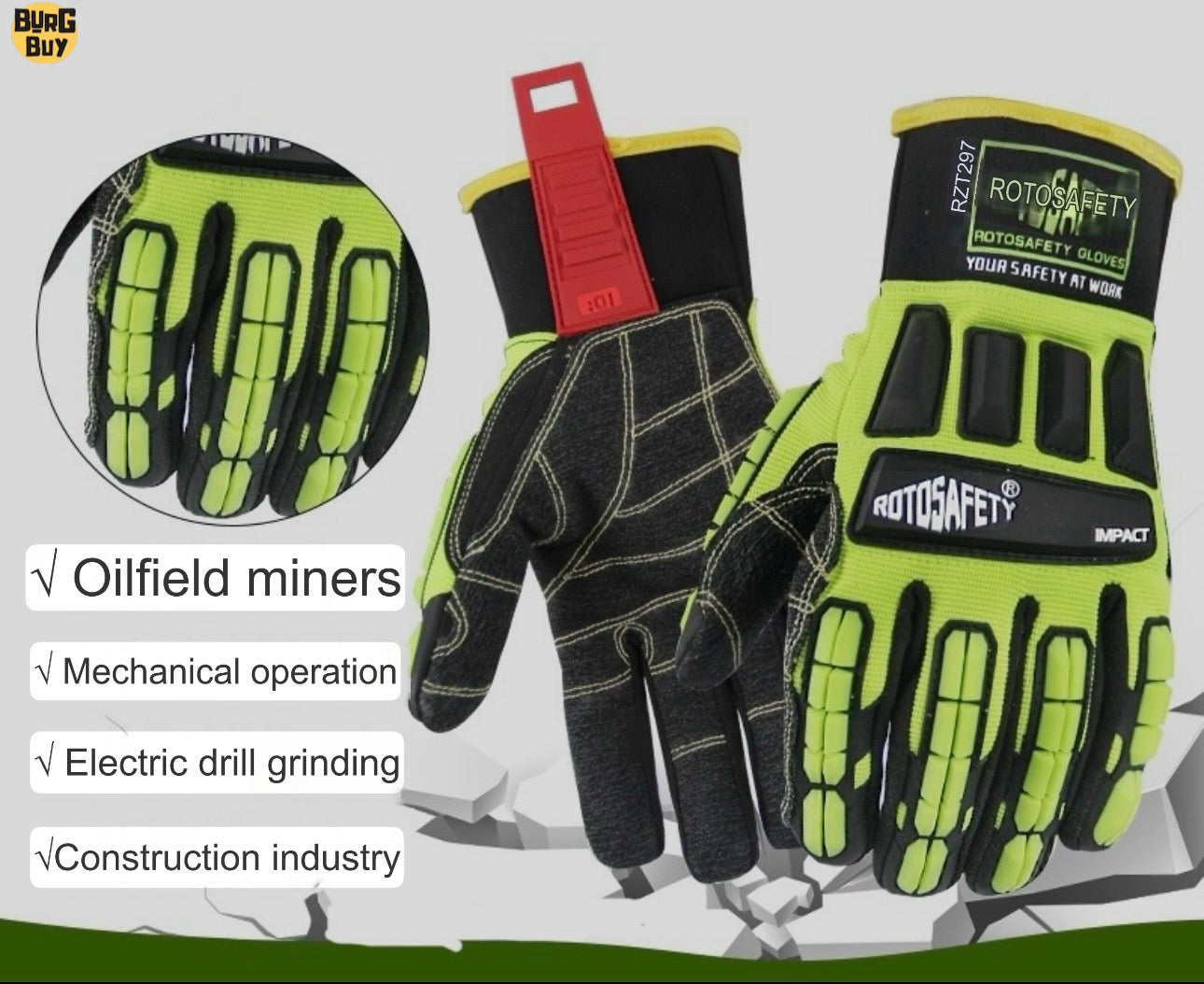 Gloves | Machinery Anti-Smash, TPR Anti-Collision Protective Gloves for Outdoor, Mechanic, Oil Mining, Rescue & Heavy Industry