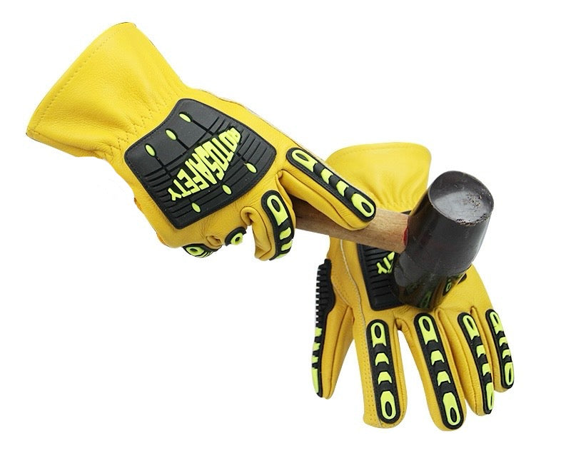 Gloves | Cowhide Anti-Smash Gloves – Anti-Collision, Anti-Impact, Wear-Resistant, Heavy Industry, Oil Mining, Rescue, Mechanical Maintenance Gloves