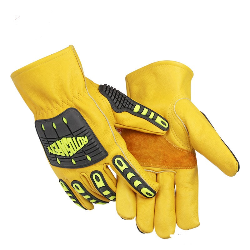 Gloves | Cowhide Anti-Smash Gloves – Anti-Collision, Anti-Impact, Wear-Resistant, Heavy Industry, Oil Mining, Rescue, Mechanical Maintenance Gloves