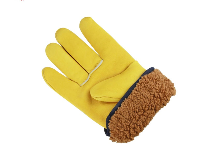Gloves | Cold-Resistant, Long Plus Velvet Welding Gloves – Winter Thick, Warm, Anti-Scalding, Wear-Resistant, High-Temperature Resistant Cowhide Gloves