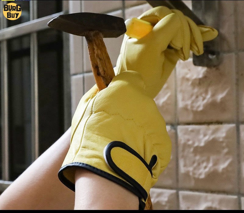 Sheepskin Welding Gloves | Soft Leather, Labor Protection Gloves for Welding, Machinery Maintenance, Gardening & Riding